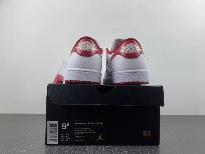 Rep LUCY Jordan 1 Retro Low White Varsity Red 705329-101 0112