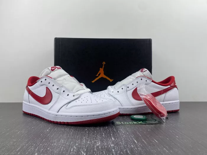 Rep LUCY Jordan 1 Retro Low White Varsity Red 705329-101 0112