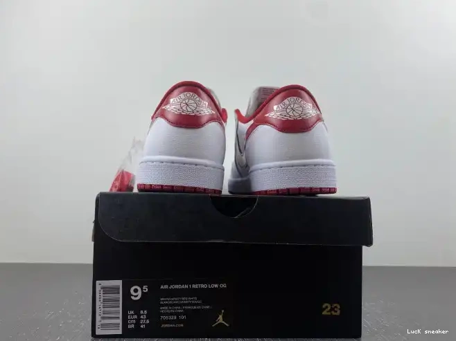 Reps LUCY Low Jordan 1 705329-101 Red White Varsity Retro 0209